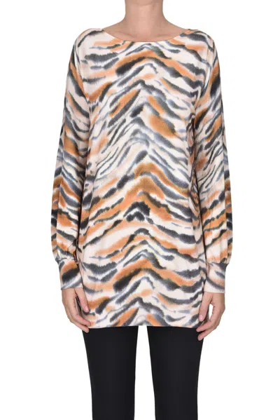 Twinset Milano Printed Viscose Maxi Pullover