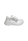 Twinset Milano Women's Shoes  Sneakers Running White/silver, With Logo And Fantasy In White
