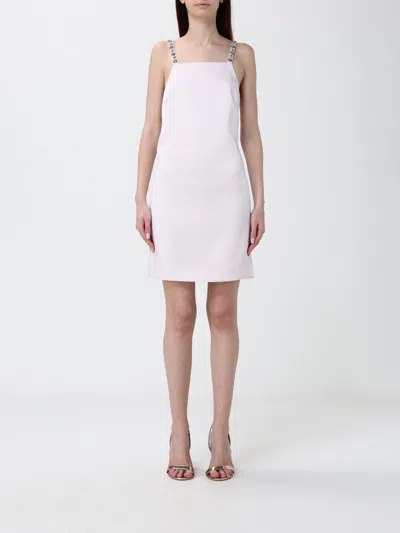 Twinset Mini Crepe Dress With Rhinestones In White