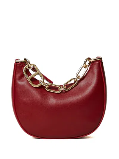 Twinset Mini Croissant Tote Bag In Burgundy