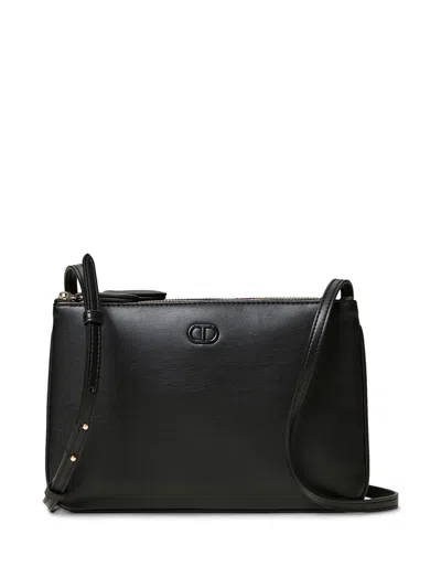 Twinset Mini Double Cross Body Bag In Black