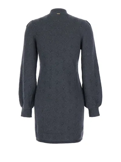 Twinset Mini Dress In Tech Fabric With Clean Silhouette In Gray