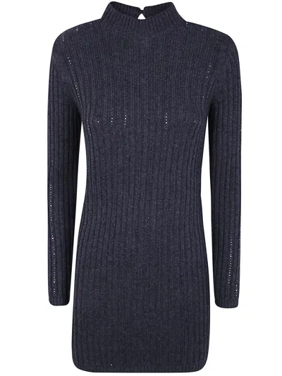 Twinset Mini Dress Long Sleeved Long Sleeved Mini Dress In Blue