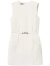 Twinset Twin-set Madreperla Belted Tunic In Nacre