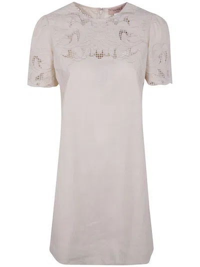 Twinset Mini Dress In Neutral