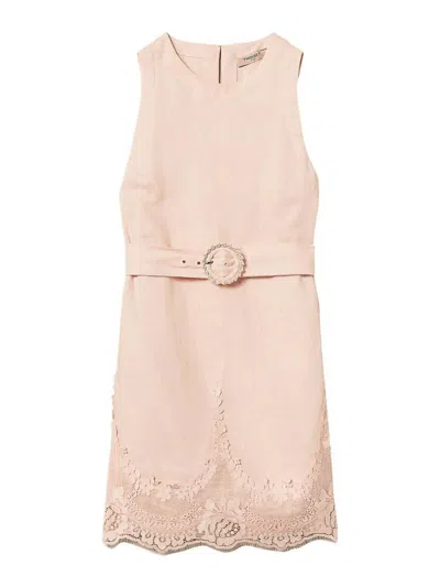 Twinset Twin-set Mini Dress With Belt In Pink