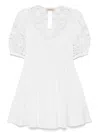 Twinset Broderie-anglaise Poplin Mini Dress In Multi