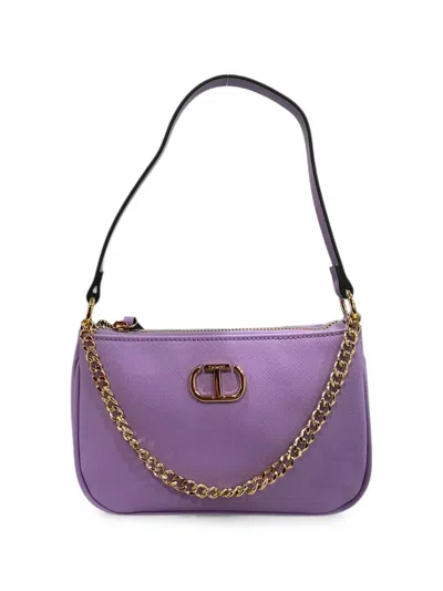 Twinset Mini Petite Logo-plaque Shoulder Bag In Purple