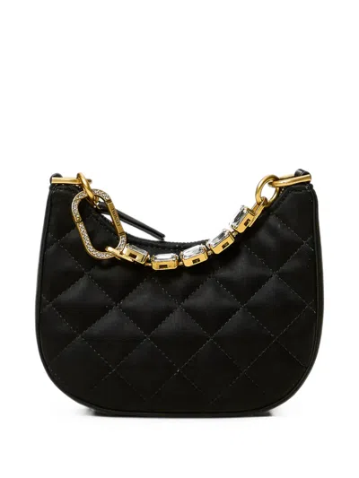 Twinset Mini Quilted Crystal-embellished Shoulder Bag In Orange