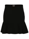 Twinset Oval T Waist Strap Mini Skirt In Black