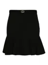 Twinset Oval T Waist Strap Mini Skirt In Negro