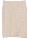 Twinset Sequinned Skirt In Sequins Pearls Snow Delicate Beige