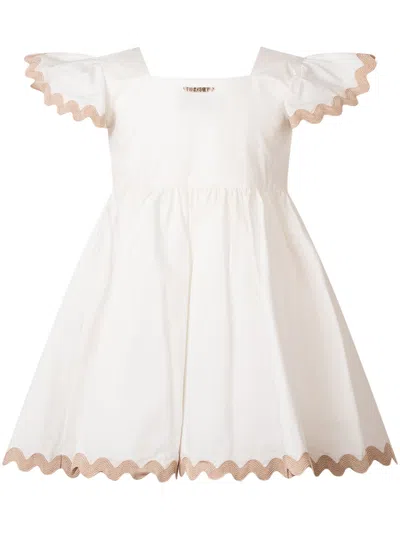 Twinset Twin-set Mini Suit Dress With Beautiful Print In Off White