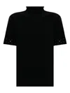 Twinset Mock-neck Embellished T-shirt In Black