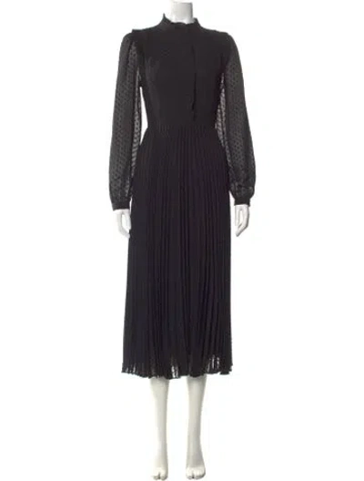 Pre-owned Twinset Mock Neck Long Dress In Black