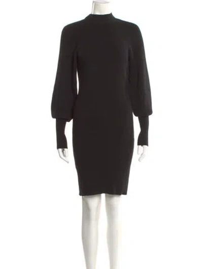 Pre-owned Twinset Mock Neck Mini Dress In Black