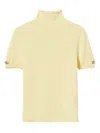 Twinset Mock-neck Short-sleeve Top In Yellow