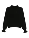 Twinset Wool Blend Sweater With High Neckline In Black