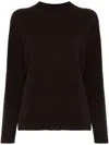 Twinset Twin-set Brushed Cashmere Mock Neck Sweater In Brown