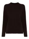 Twinset Twin-set Brushed Cashmere Mock Neck Sweater In Brown