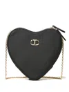 Twinset Mon Amour Heart-shaped Cross Body Bag In Black