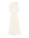 Twinset Twin-set Fully Pleated Light Beige Maxi Dress