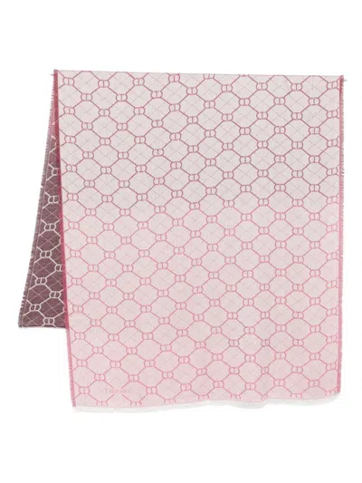 Twinset Monogram Logo Scarf  In Pink