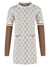 Twinset Monogram-pattern Dress In White