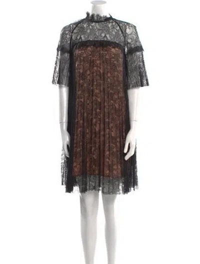 Pre-owned Twinset Mother Of Pearl Mini Dress In Black