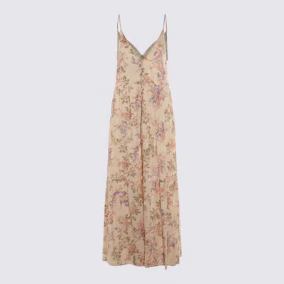 TWINSET MULTICOLOR COTTON MAXI DRESS