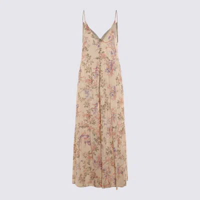 TWINSET TWINSET MULTICOLOR COTTON MAXI DRESS