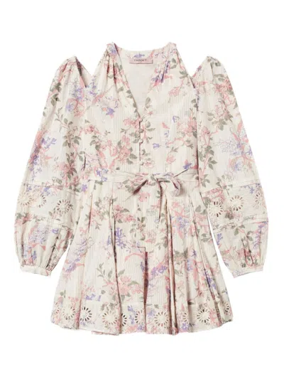 TWINSET MULTICOLOR FLORAL-PRINT DRESS