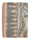 Twinset Multicolor Scarf With All-over Pearl Print And Logo Lettering Detail In Modal Woman In Multi