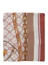 Twinset Multicolor Scarf With Geometric Chain Print In Viscose Woman In White