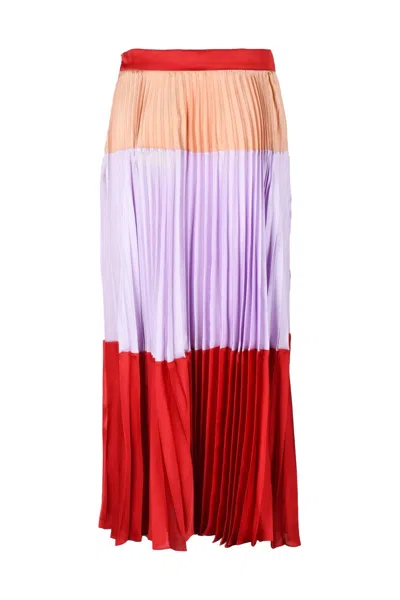 Twinset Multicolor Striped Polyester Midi Skirt