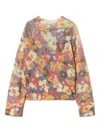 Twinset Multicolored Floral Patterned Sweater With Ribbed Crew Neckline In Multi
