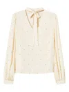 Twinset Multicoloured Viscose Blouse With Tie Neck In Neutral