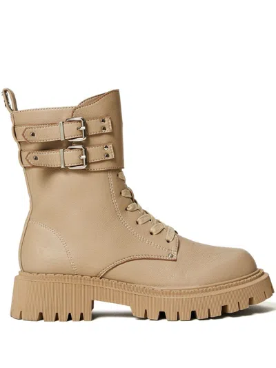 Twinset Myfo Combat Boots In Neutrals