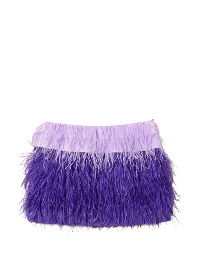 Twinset Myfo Feather Mini Skirt In Purple