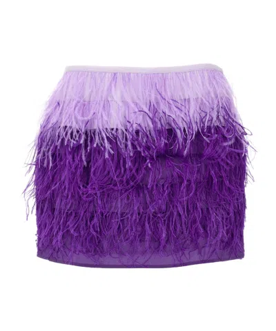 Twinset Myfo Feather Mini Skirt In Animal Print