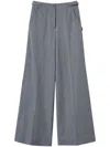 Twinset Twin-set Medium Grey Pinstripe Wide-leg Trousers In Grey
