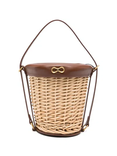 Twinset Natural Bucket Bag In Brown