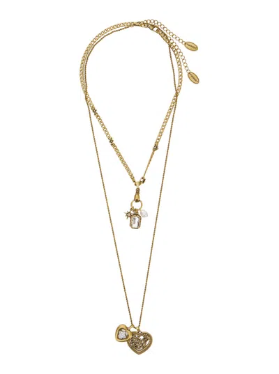 Twinset Natural Elegant Metal Necklace With Brass Finish For Women In Transparent