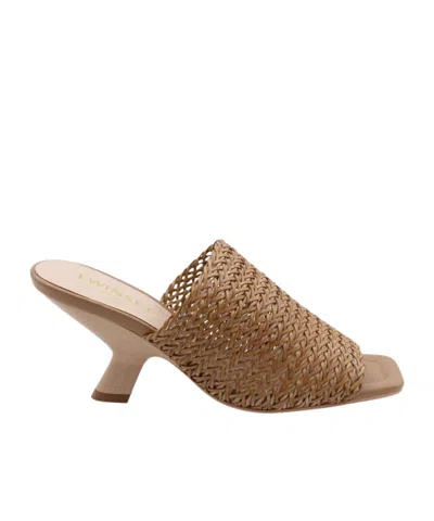 Twinset Natural Wide Band Sandal In Raffia In Naturale