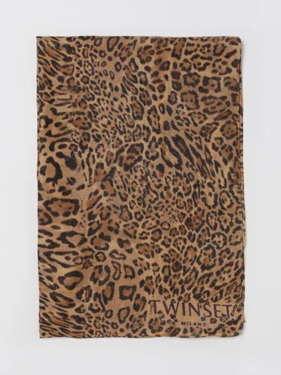 Twinset Neck Scarf Woman  In Animal Print