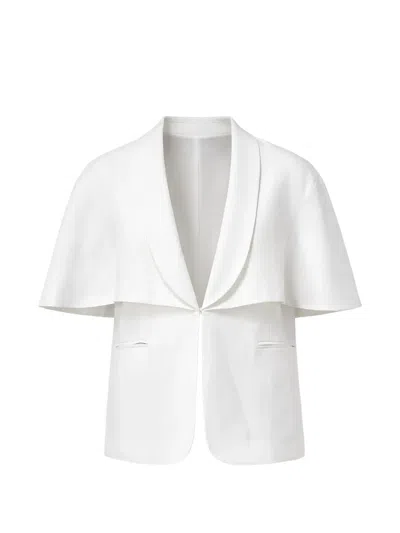 Twinset Notched Cape Jacket In White