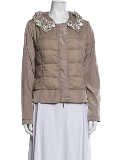 Pre-owned Twinset Nylon Down Jacket In Neutrals