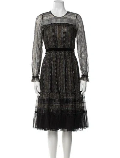 Pre-owned Twinset Nylon Midi Length Dress In Black