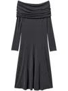 Twinset Medium And Long Knitted Dress In Grey