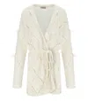 Twinset Off-white Cardigan With Feathers